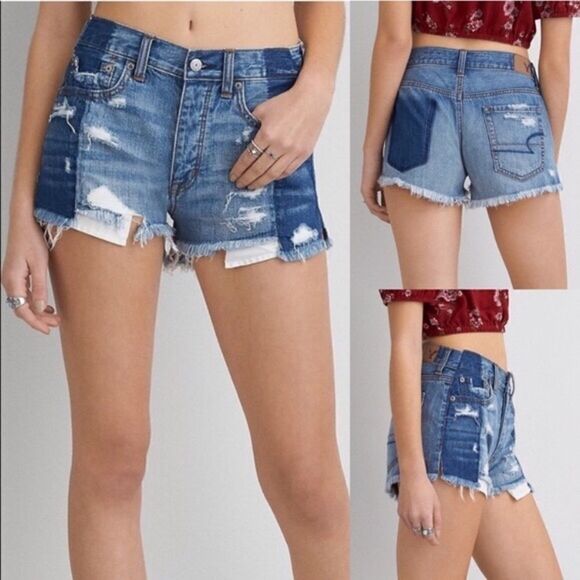 EUC AMERICAN EAGLE 8 VINTAGE HI RISE JEAN SHORT - Picture 1 of 11